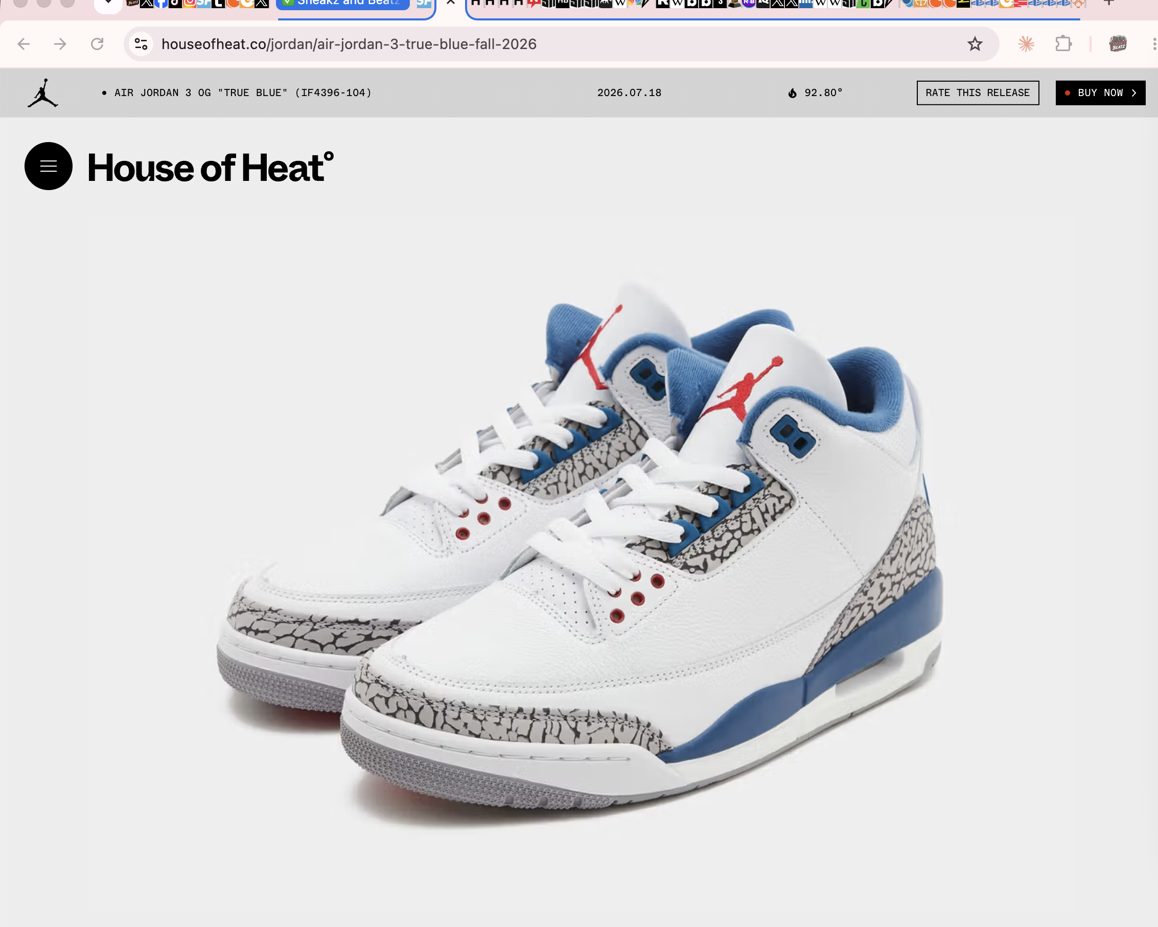 Air Jordan 3 'True Blue' Returns July 18, 2026